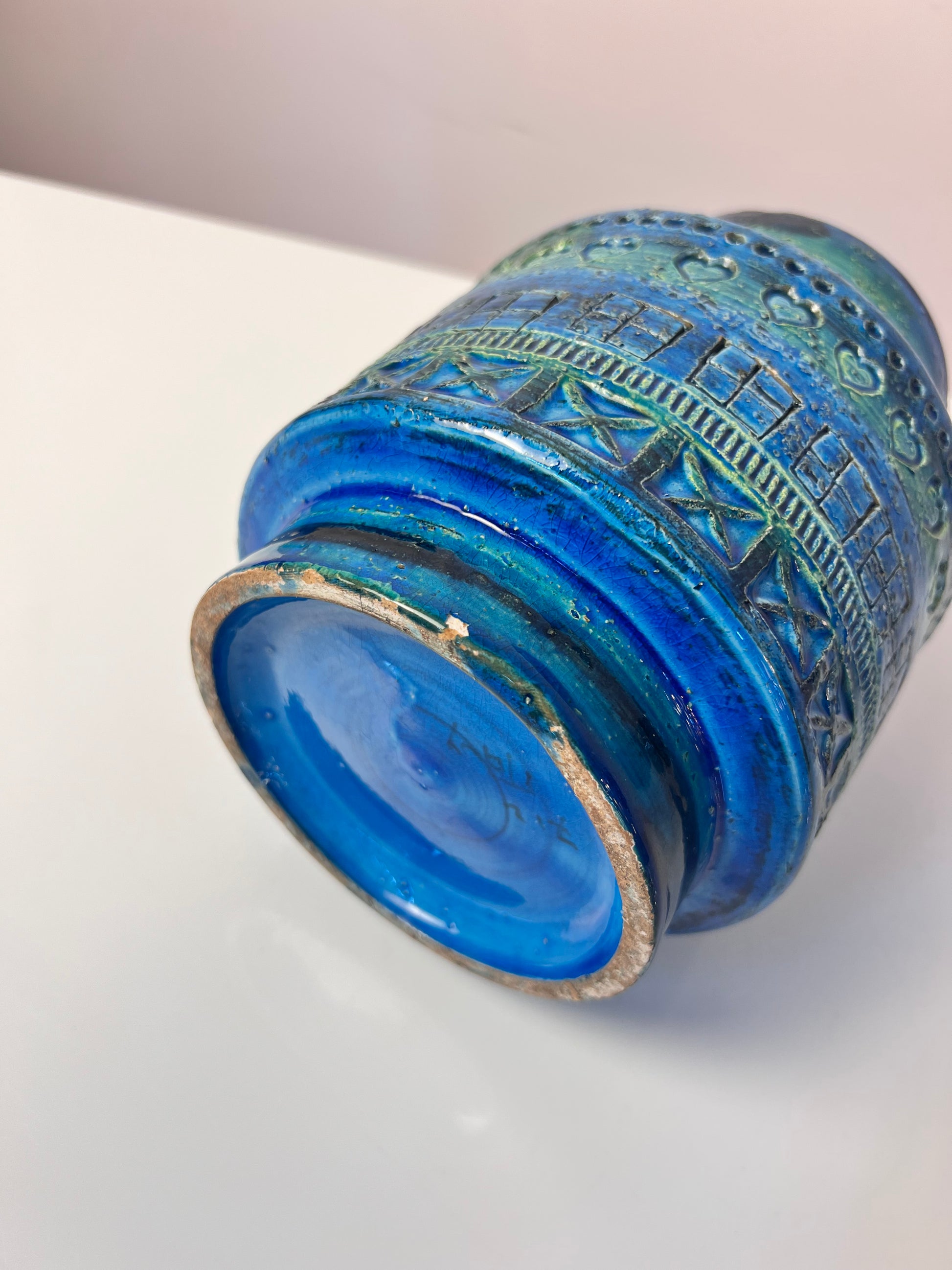 Vase Serie Rimini Blu von Aldo Londi für Bitossi