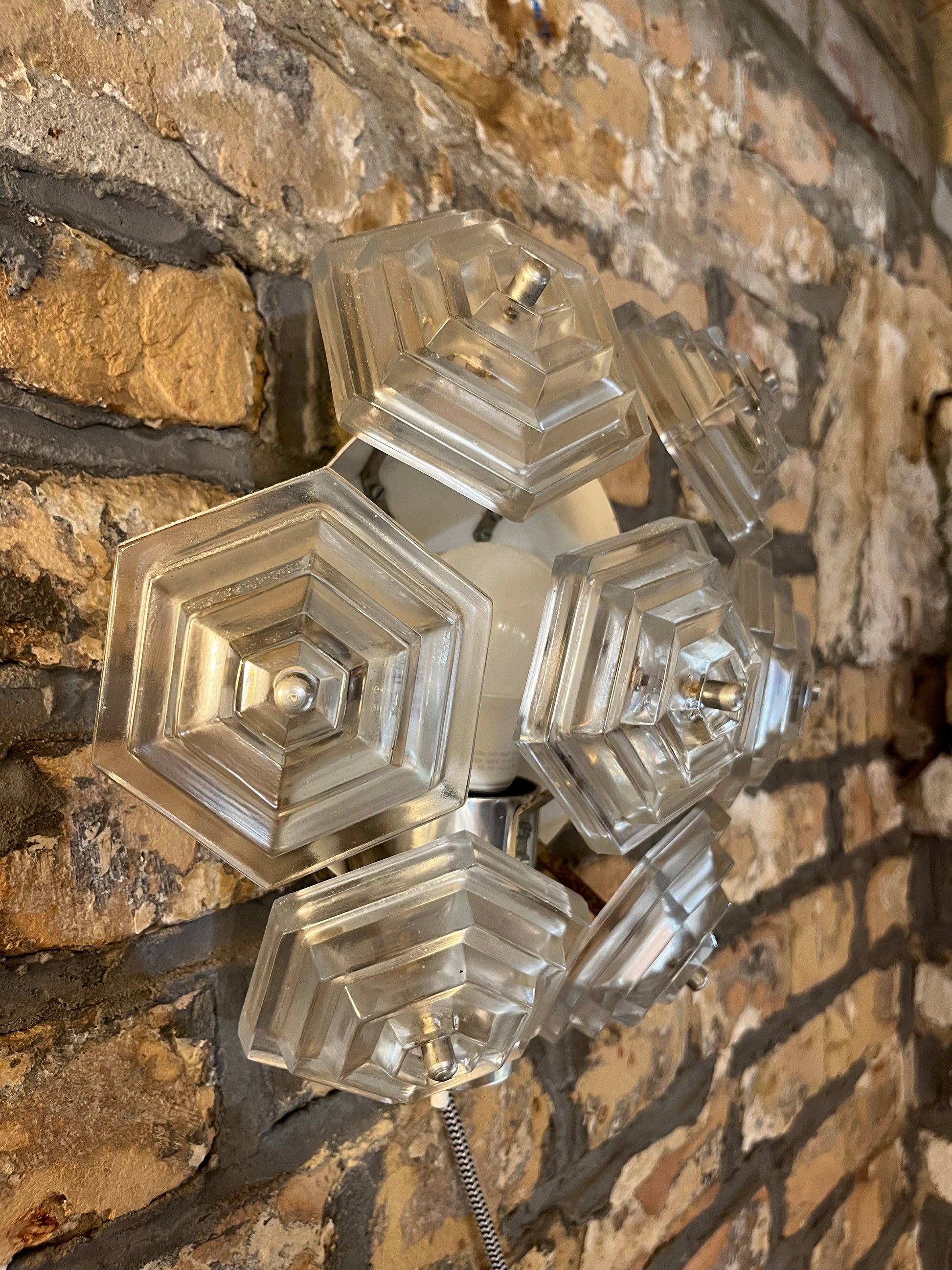 Wandlampe Eiskristall von VEB Kristallleuchtenbau Ebersbach