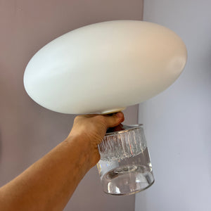 Tischlampe weiß Glas von Daum Nancy