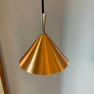 Trichterlampe Kupfer mit silbernen Akzenten