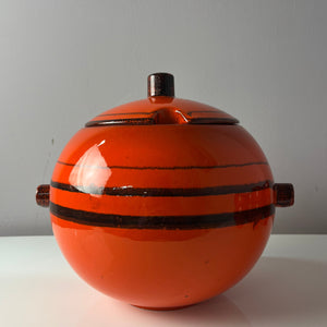 Bowle-Set: 10 Becher und 1 Terrine orange Keramik