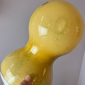 Tischlampe gelb Glas von Doria