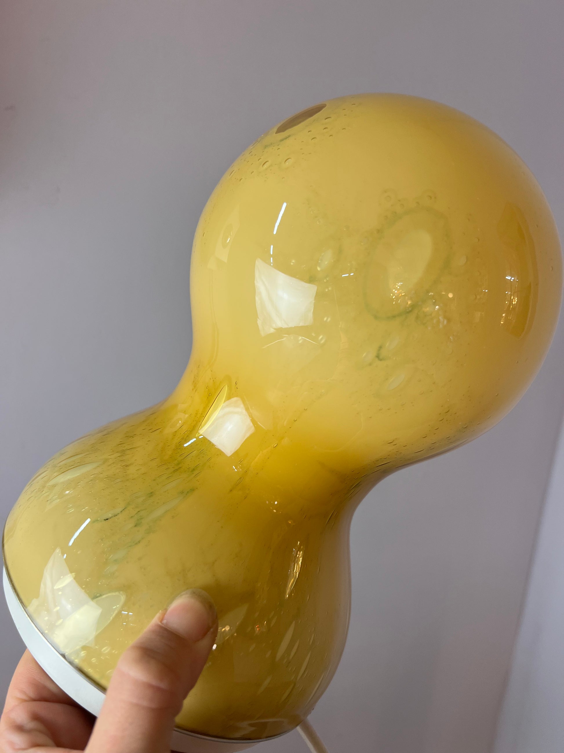 Tischlampe gelb Glas von Doria