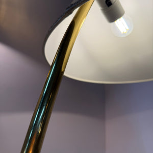 Stehlampe mit Marmorfuß & original Schirm von Rupert Nikoll