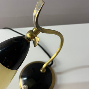 Tischlampe Messing Glas