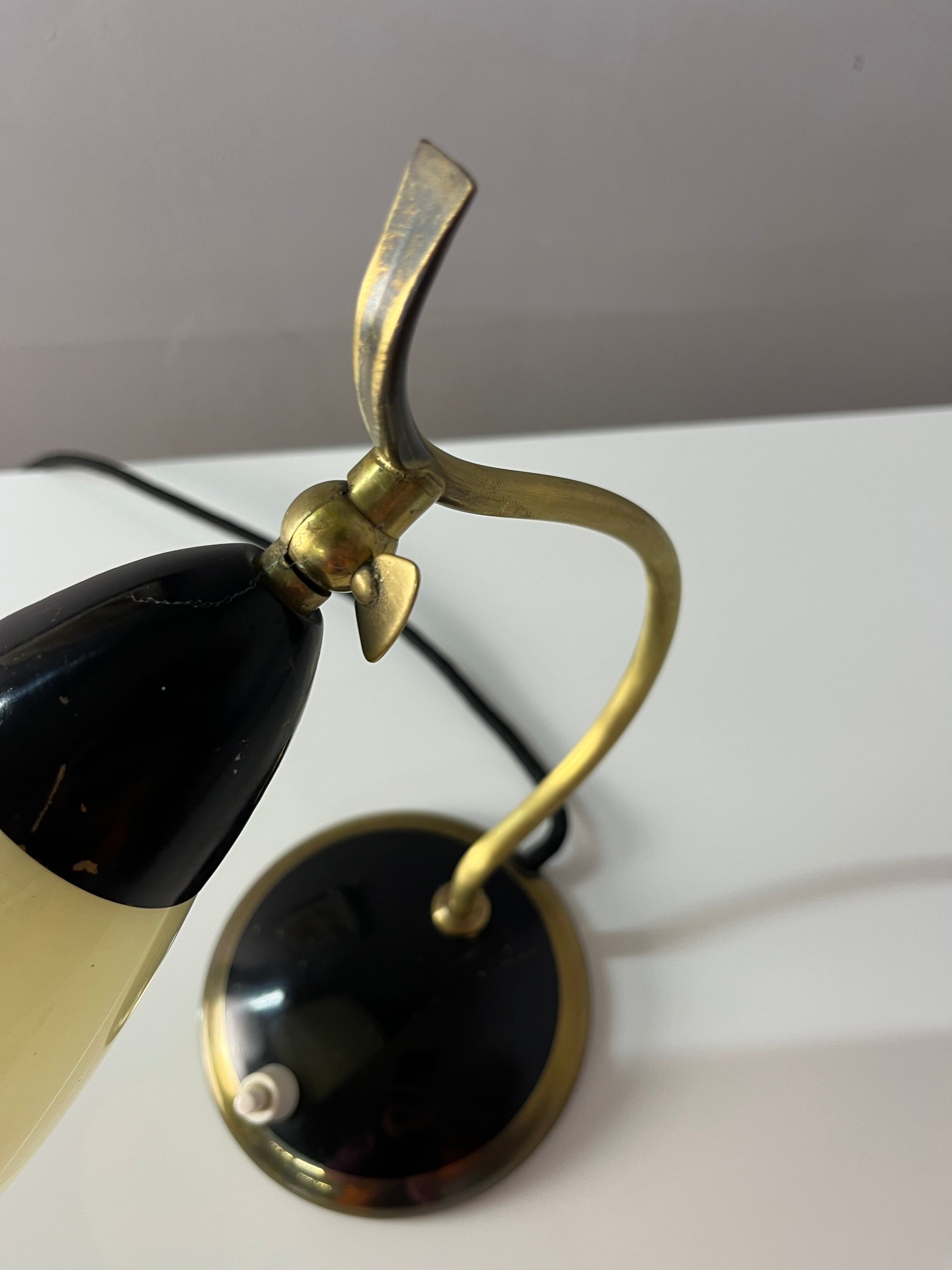 Tischlampe Messing Glas