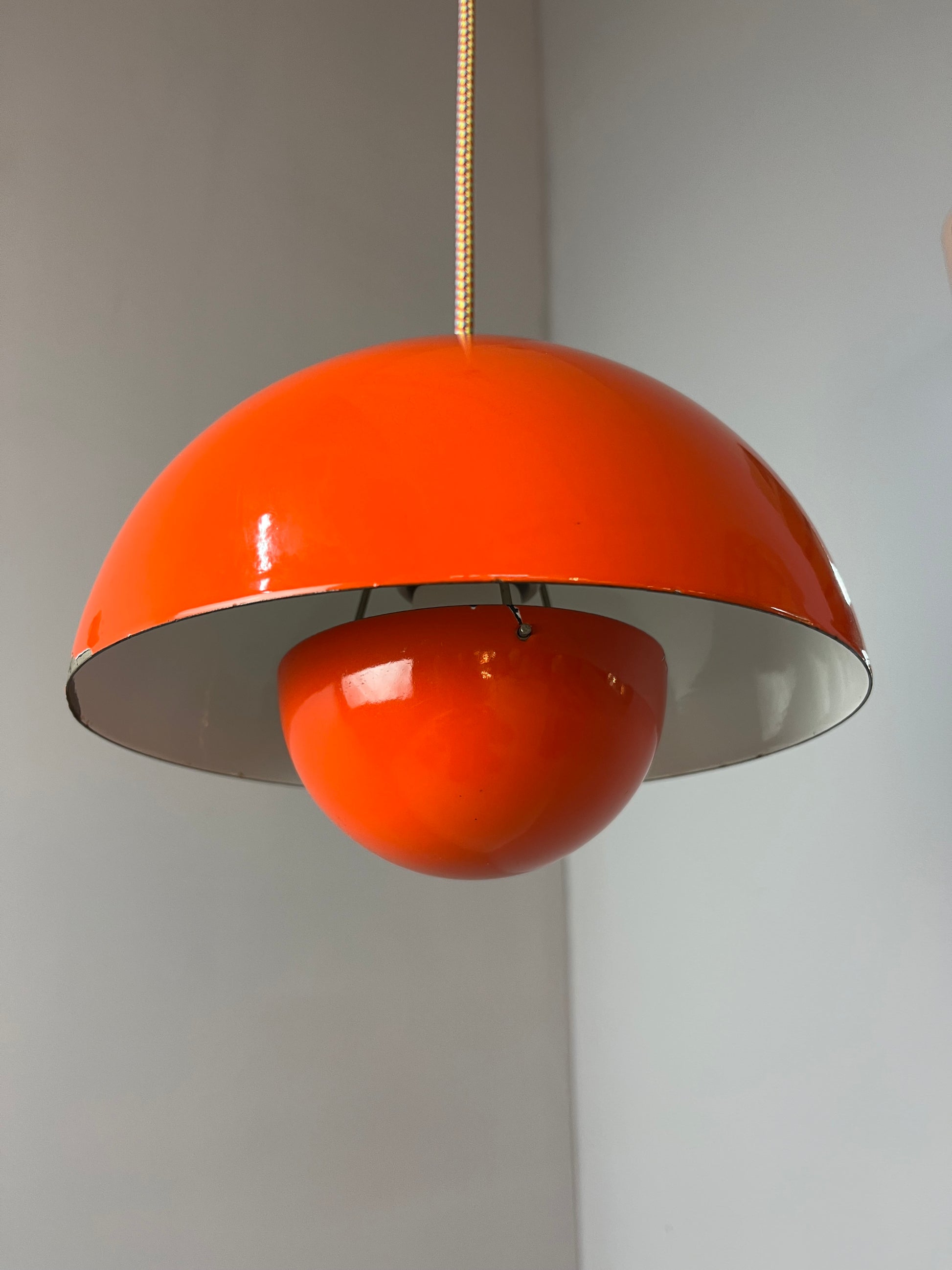 Hängelampe Flowerpot VP1 orange von Verner Panton für Louis Poulsen