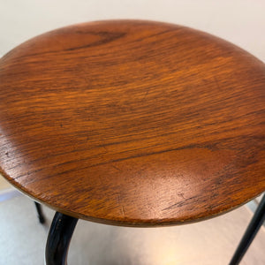 Dot Hocker schwarz Teak von Arne Jacobsen für Fritz Hansen