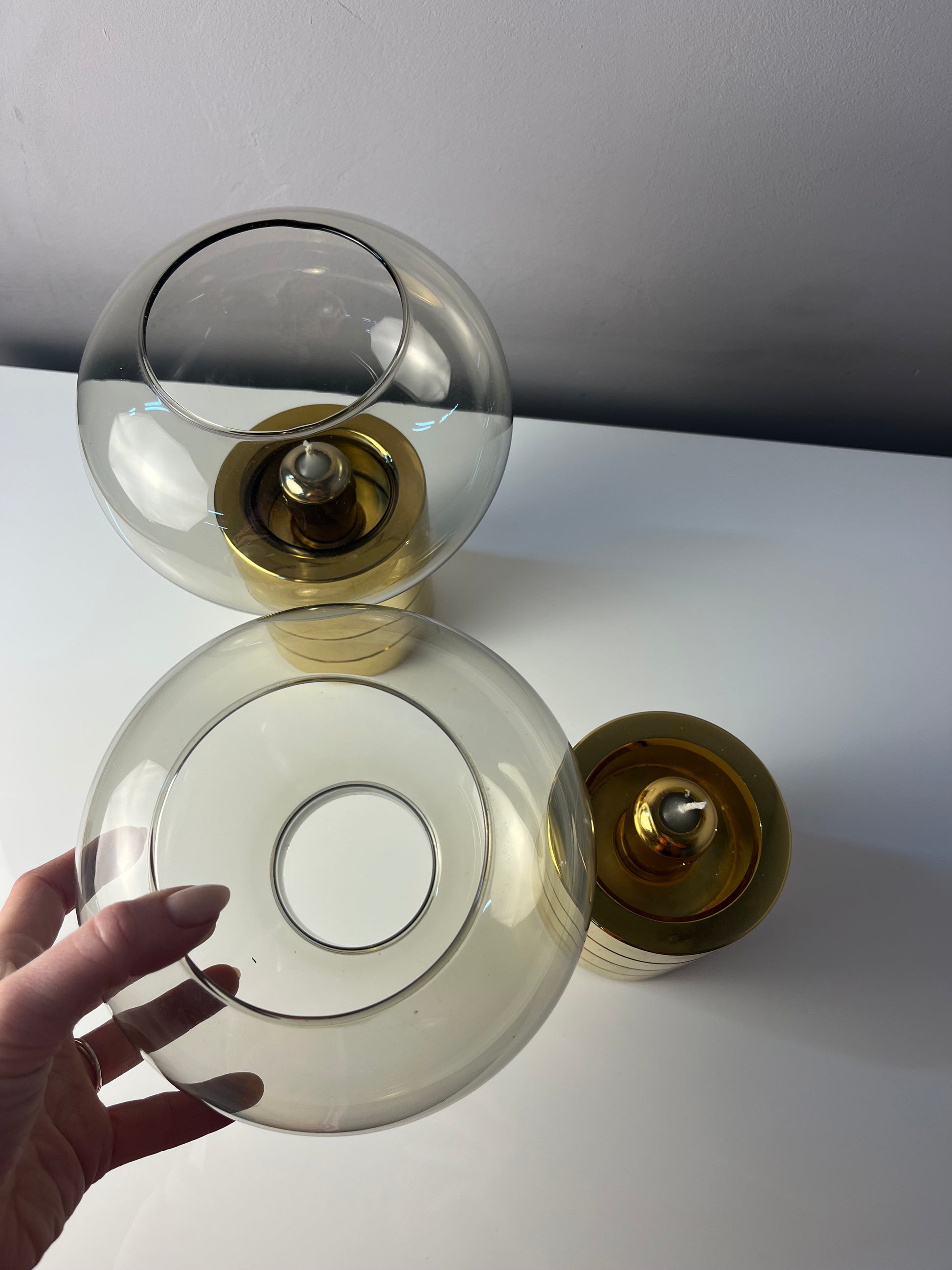 Kerzenständer Messing Rauchglas von FÖHL