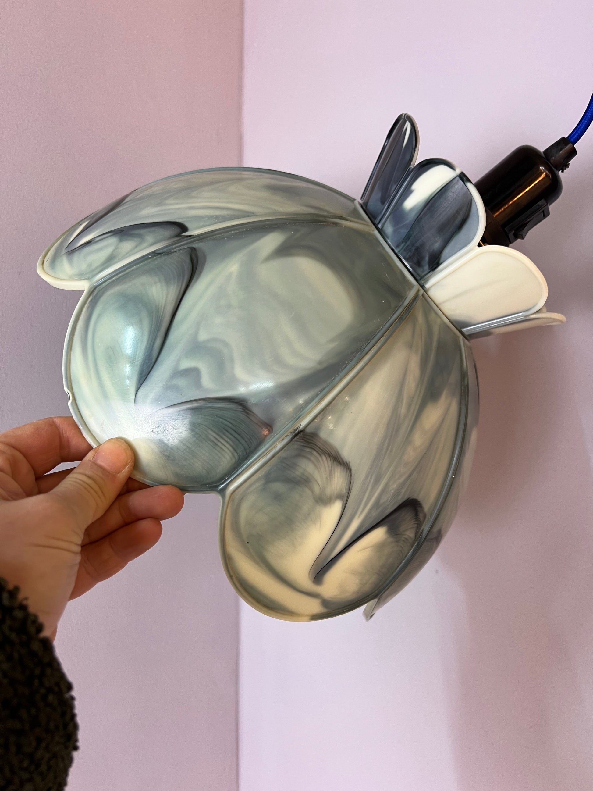 Hängelampe marmorierte Blume Kunststoff aus Dänemark