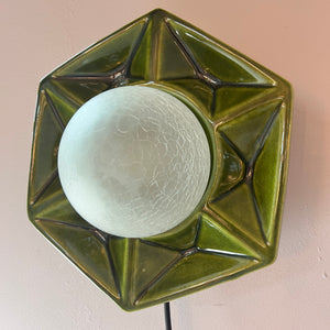 Wandlampe grün Keramik von Honsel