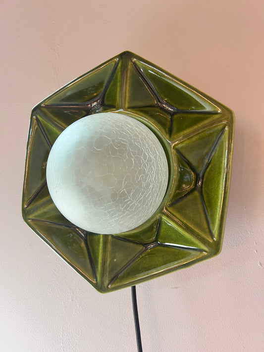 Wandlampe grün Keramik von Honsel