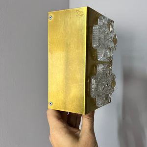 Wandlampe Eisglas & Messing