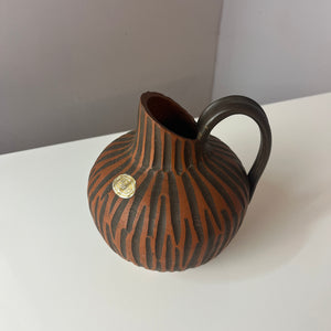 Vase Model Rhodos in Ritzdekor Handarbeit von Eiwa Keramik