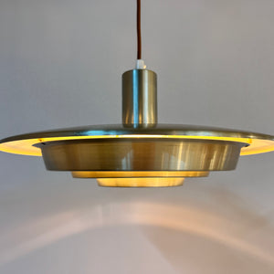 Lamellenlampe silber von Erik Jensen für Teknika