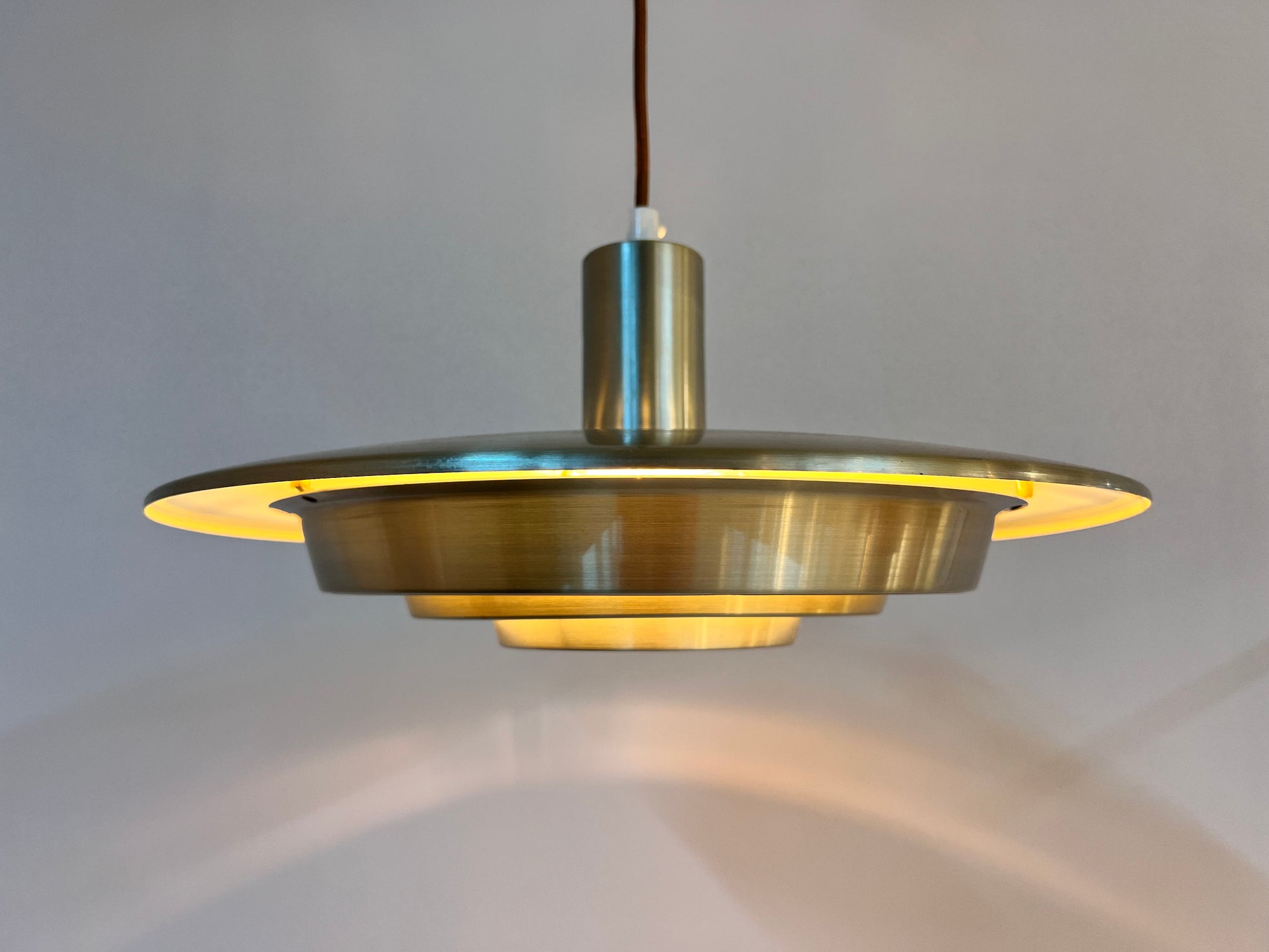 Lamellenlampe silber von Erik Jensen für Teknika