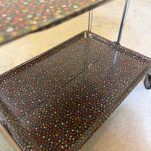 Dinette Servierwagen mit Blümchen und Chrom