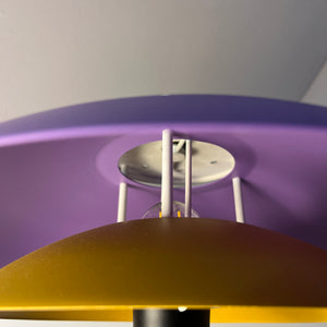 Tischlampe neu lackiert lila ocker aus Dänemark