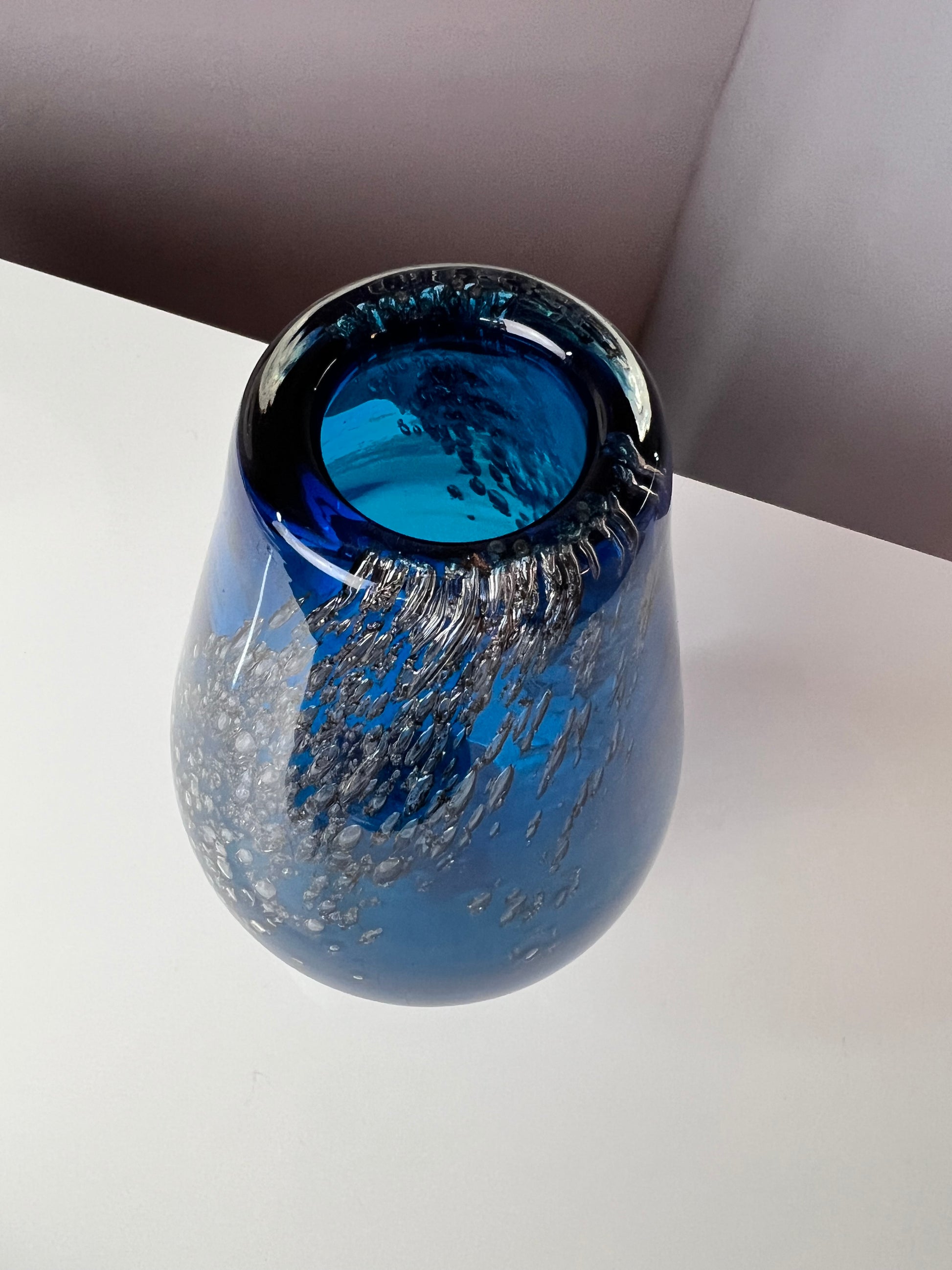 Vase blau Glas von von Heinrich Löffelhardt für Schott Zwiesel