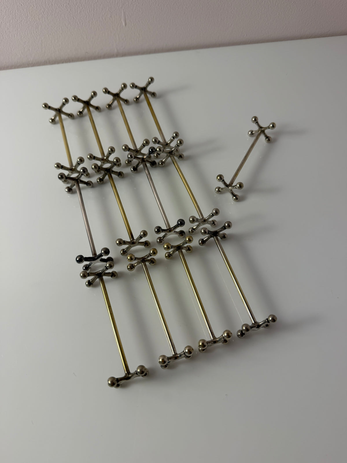Set: 13x Besteckablage versilbert