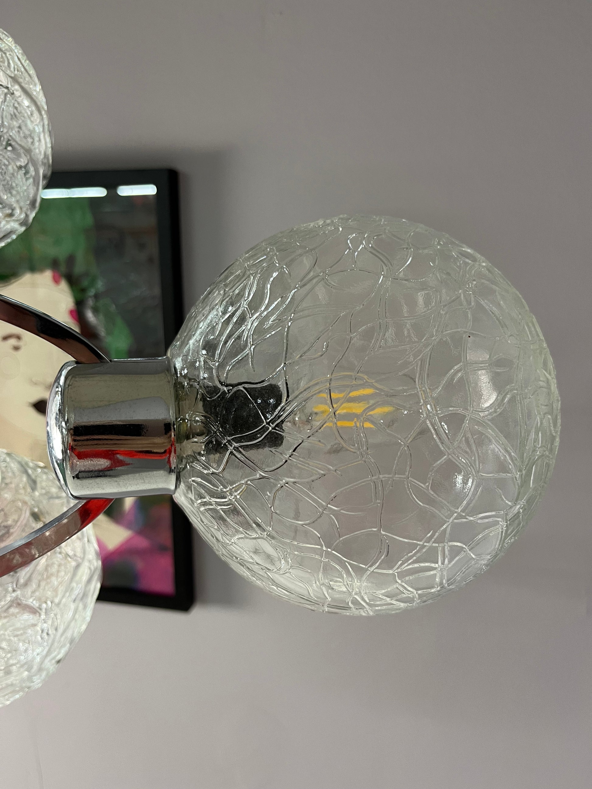 Sputnik Kronleuchter Glas Chrom