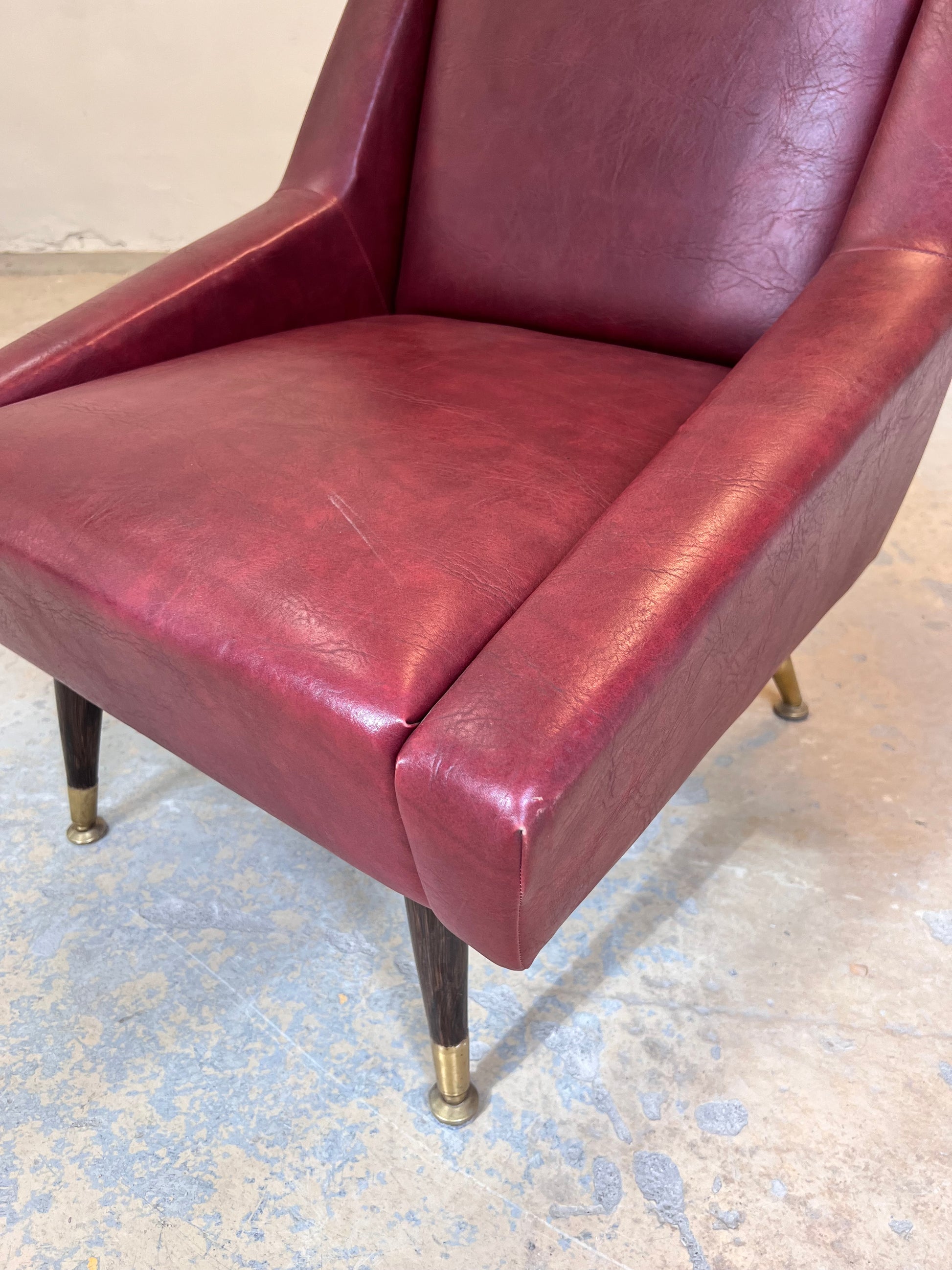 Sessel rot Kunstleder aus Italien
