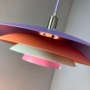 Lamellenlampe neu lackiert flieder peach pink aus Dänemark