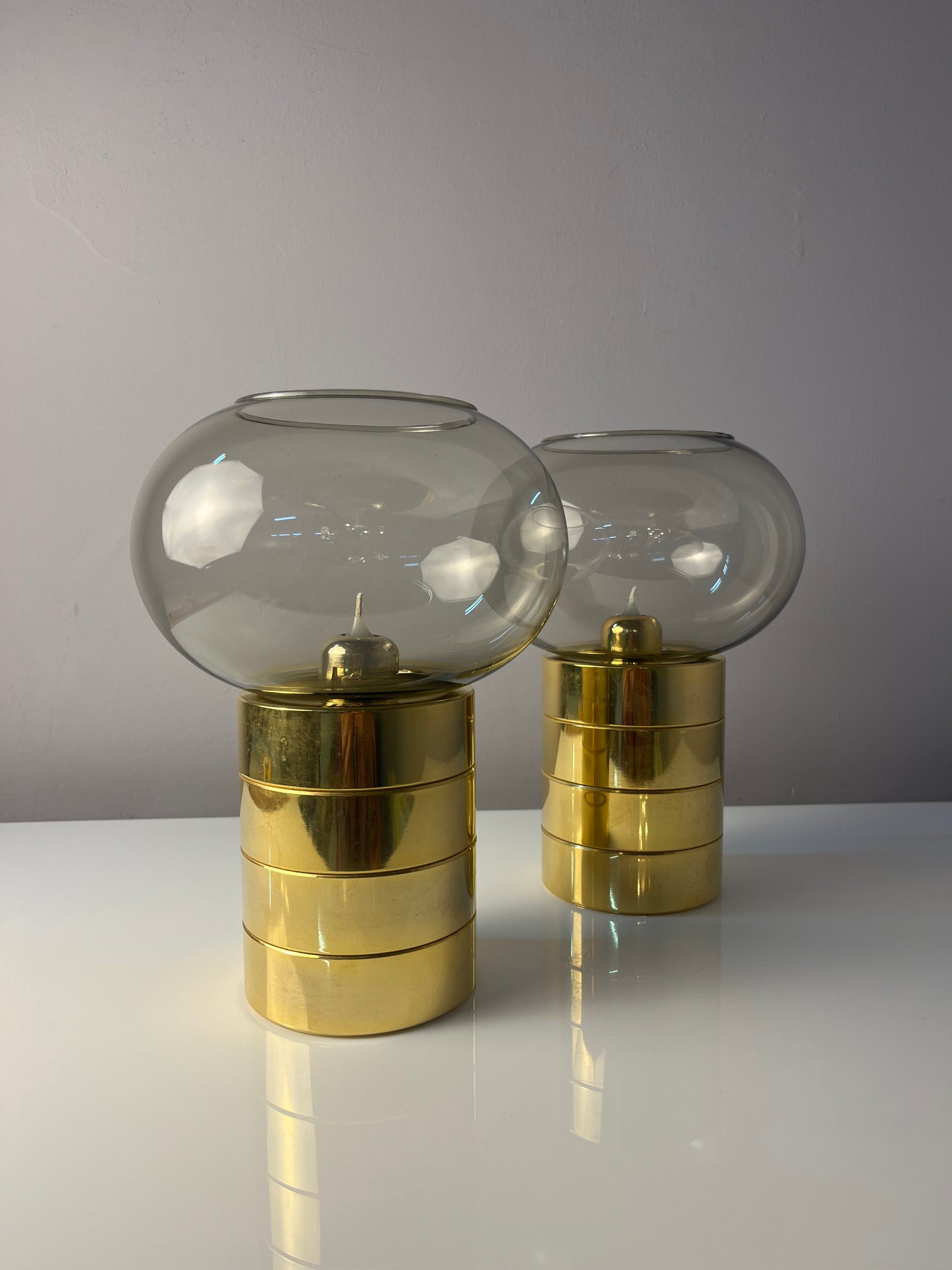 Kerzenständer Messing Rauchglas von FÖHL