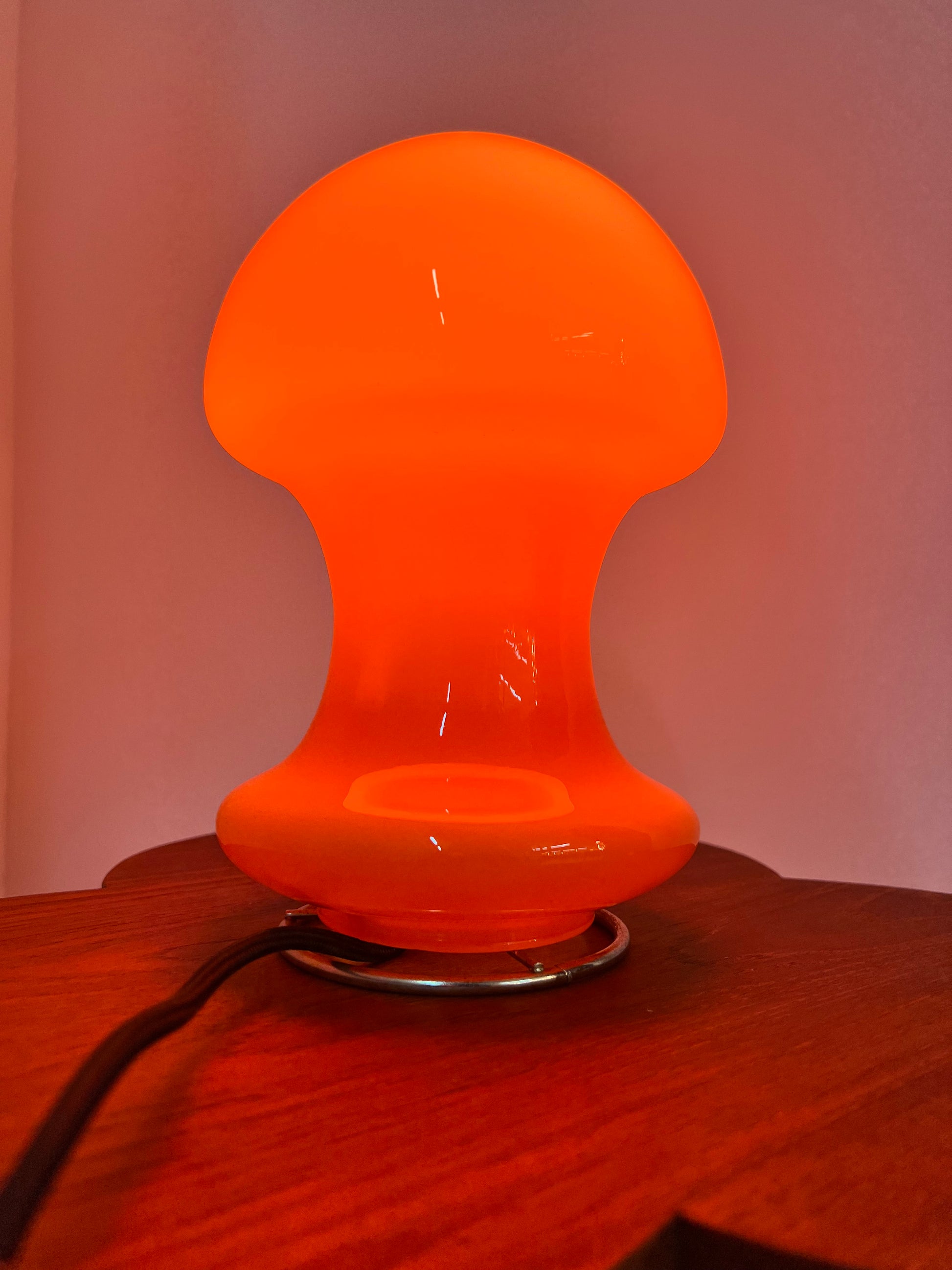 Tischlampe orange Glas aus Dänemark