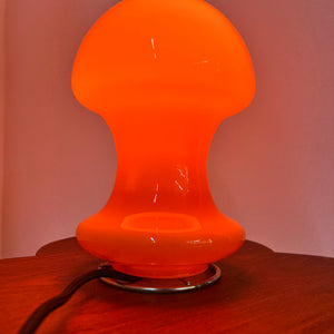 Tischlampe orange Glas aus Dänemark