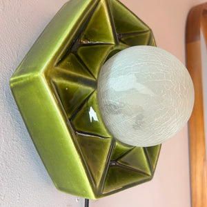 Wandlampe grün Keramik von Honsel