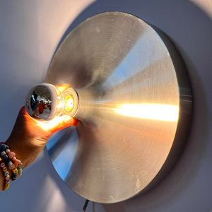Wandlampe Diskus Aluminium gebürstet