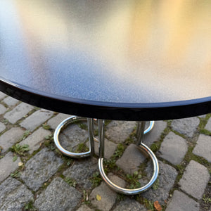 Runder Esstisch Aubergine Chrom