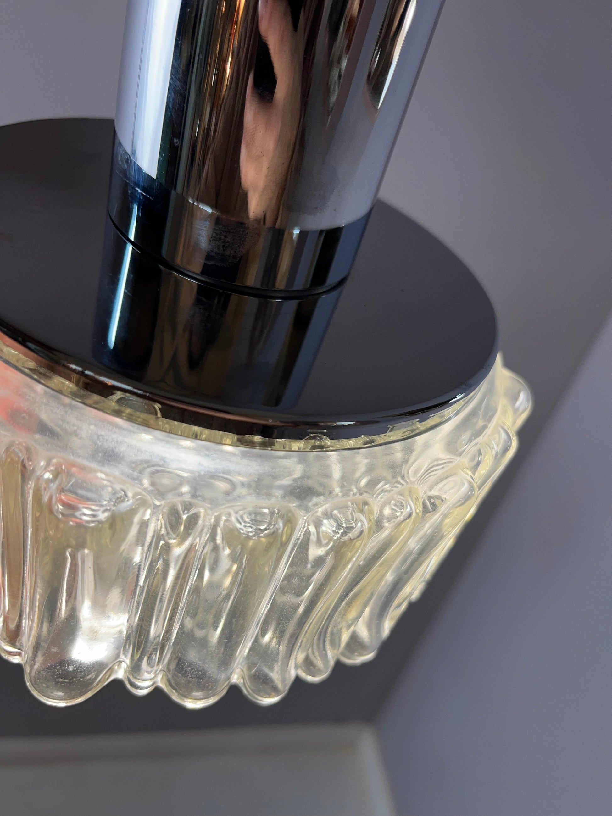 Pendelleuchte Modell P105 Klarglas Chrom von STAFF