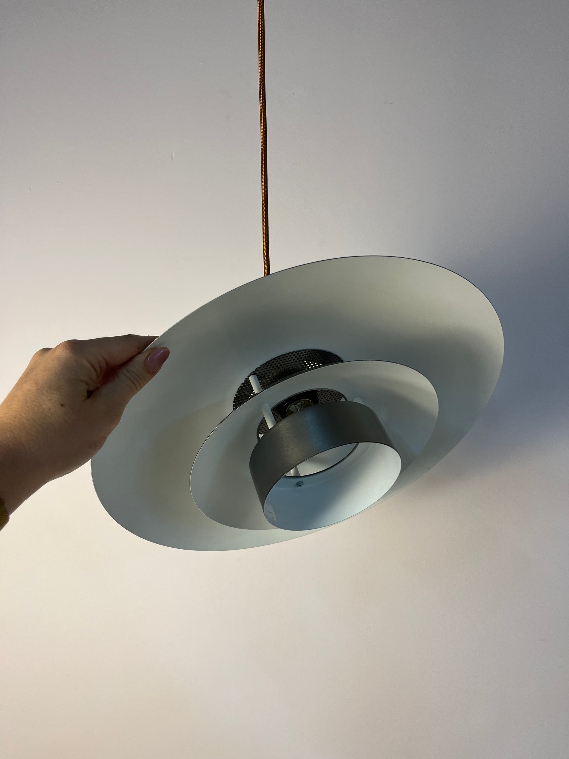 Kleine Lamellenlampe Leto silber kupfer von Top Lamper