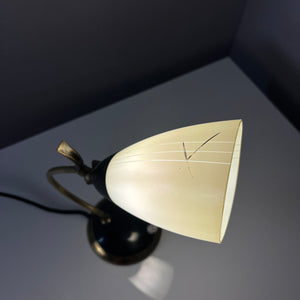 Tischlampe Messing Glas