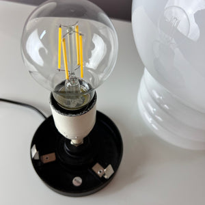 Tischlampe weiß Glas von Glashütte Limburg