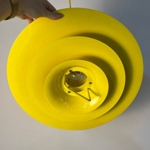 Lamellenlampe neu lackiert gelb aus Dänemark