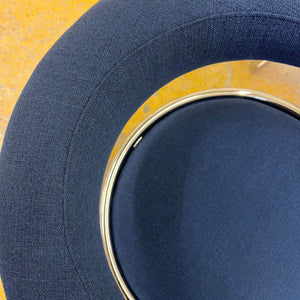 Freischwinger blau Chrom neu gepolstert