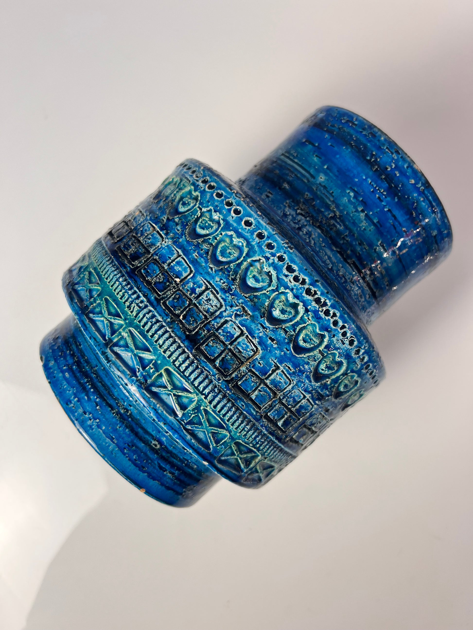 Vase Serie Rimini Blu von Aldo Londi für Bitossi