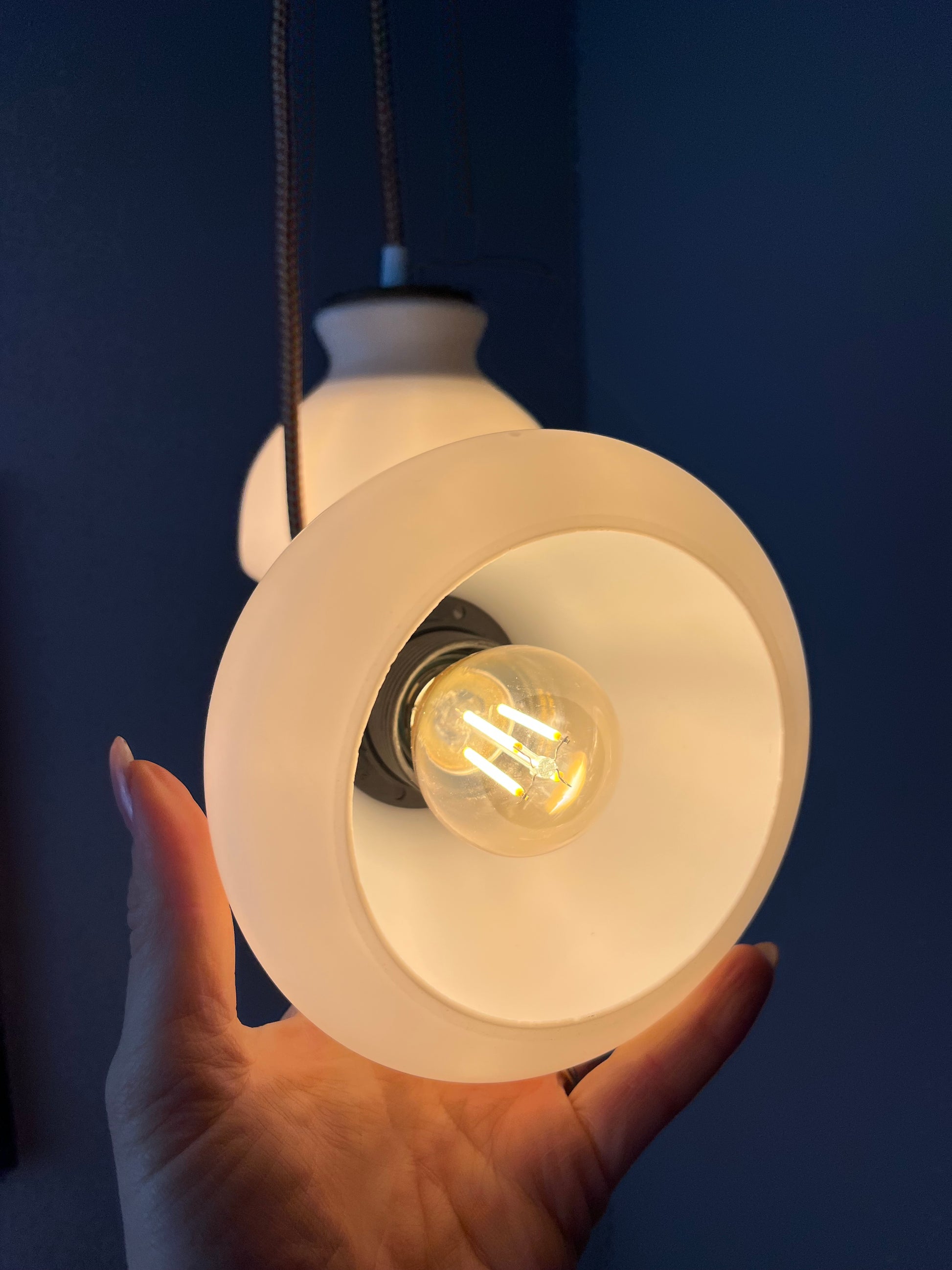 Hängelampe weiß Glas von Holmegaard
