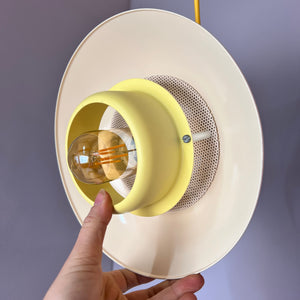 Lamellenlampe neu lackiert gelb creme