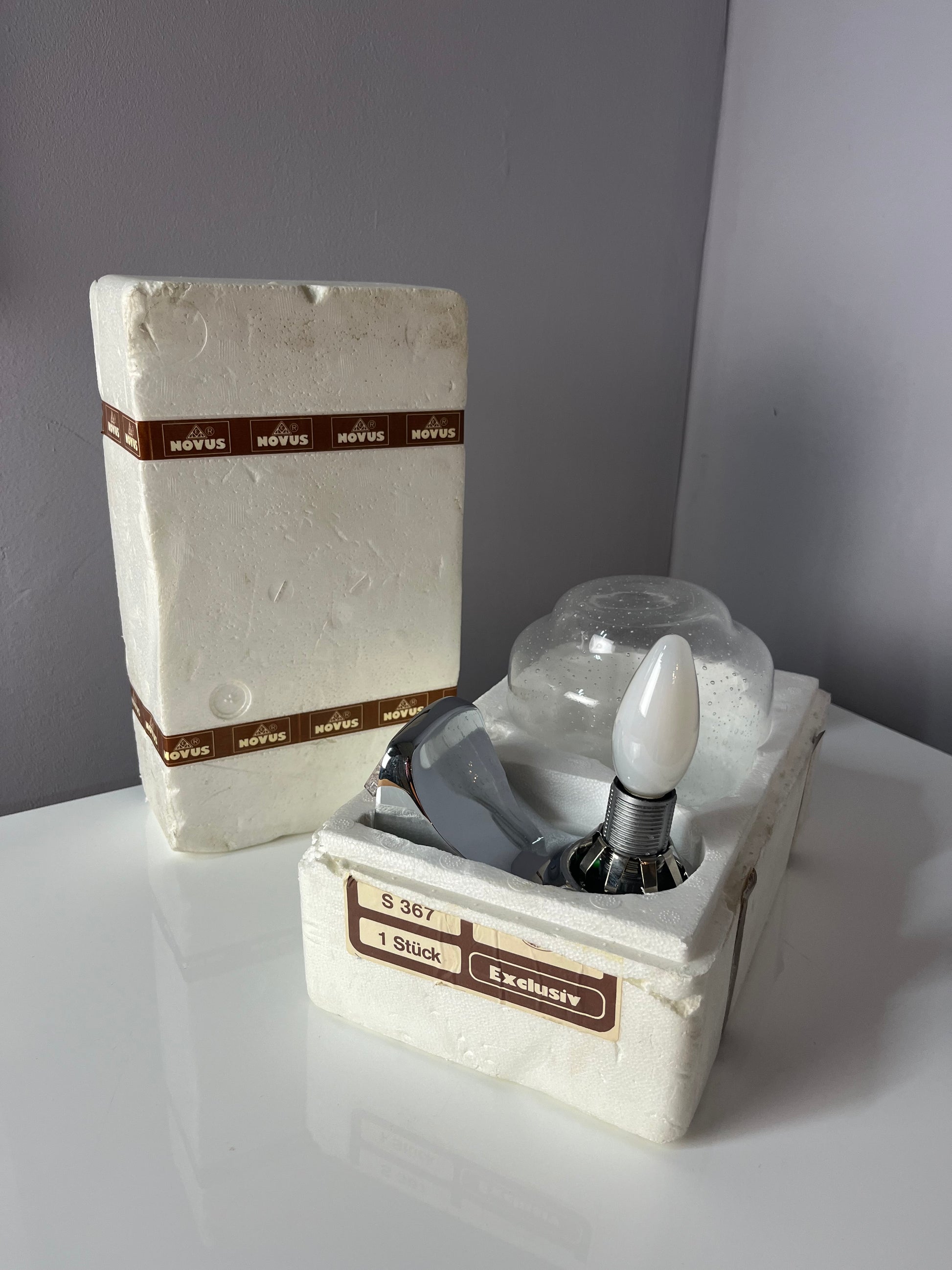 Wandlampe Einschlussglas Chrom von Novus in Originalverpackung