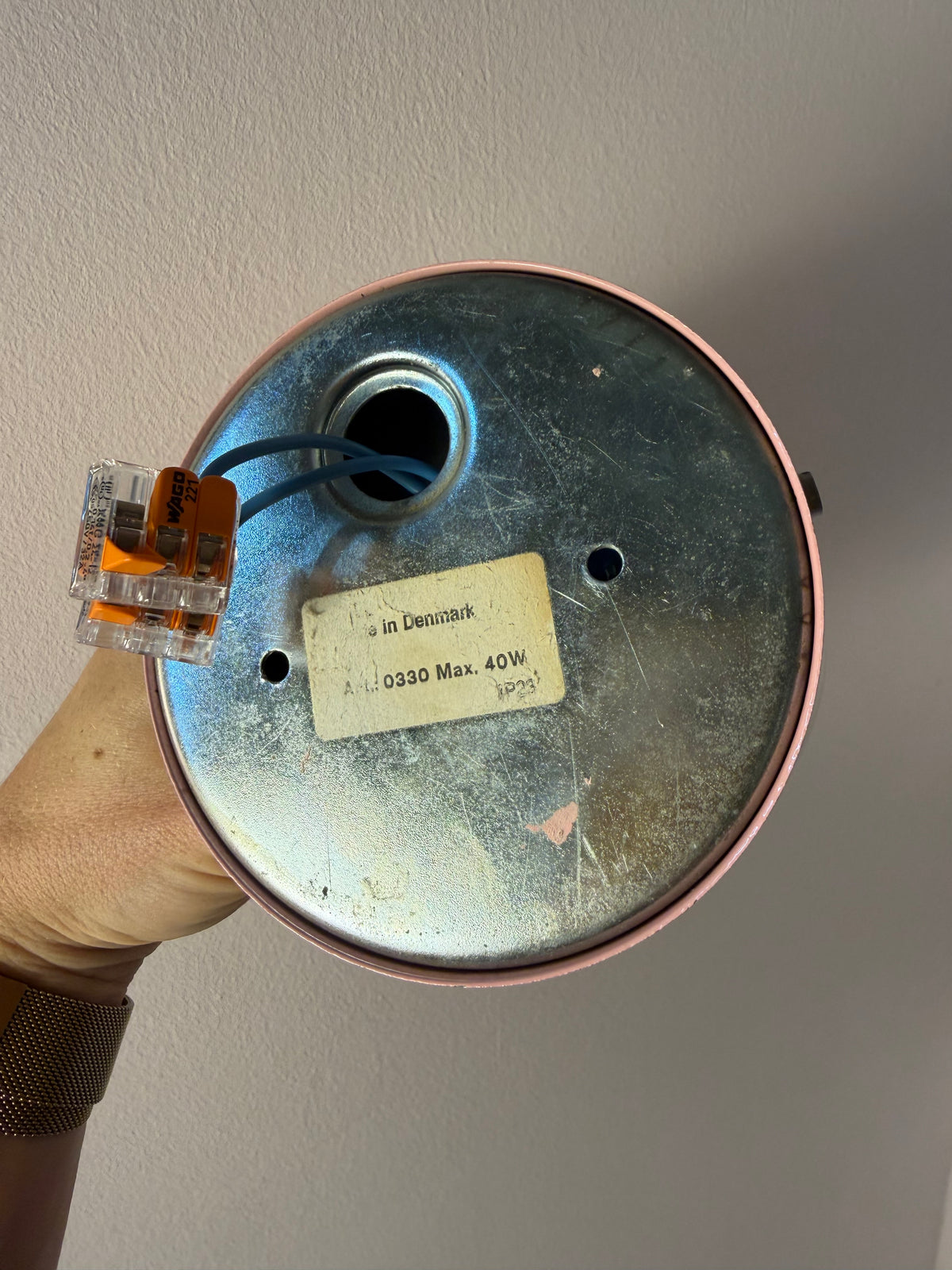 Wandlampe Typ 0330 rosa aus Dänemark