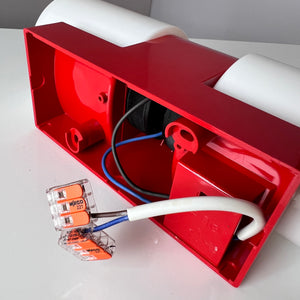 Badlampe rot Kunststoff & Opalglas