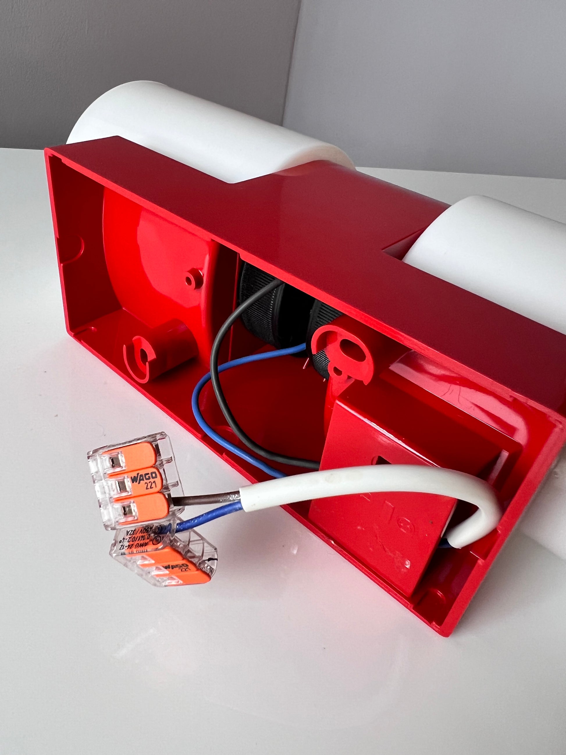 Badlampe rot Kunststoff & Opalglas