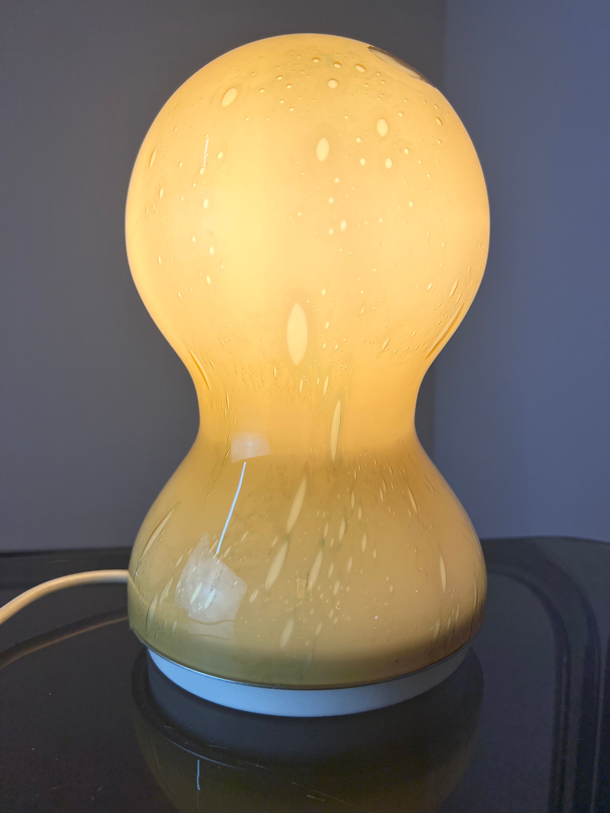 Tischlampe gelb Glas von Doria