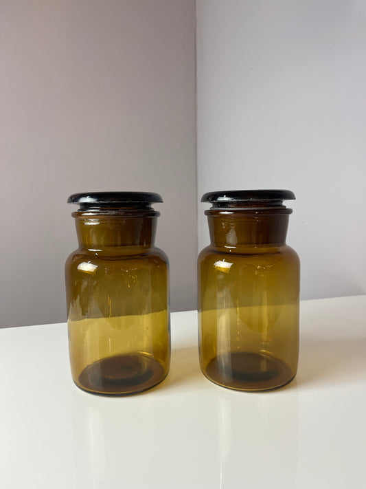 Set: 2x Apothekerglas braun