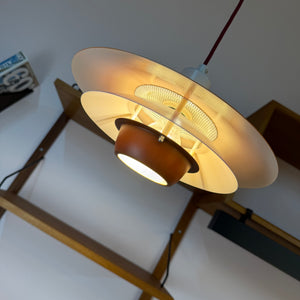 Lamellenlampe neu lackiert orange lila aus Dänemark