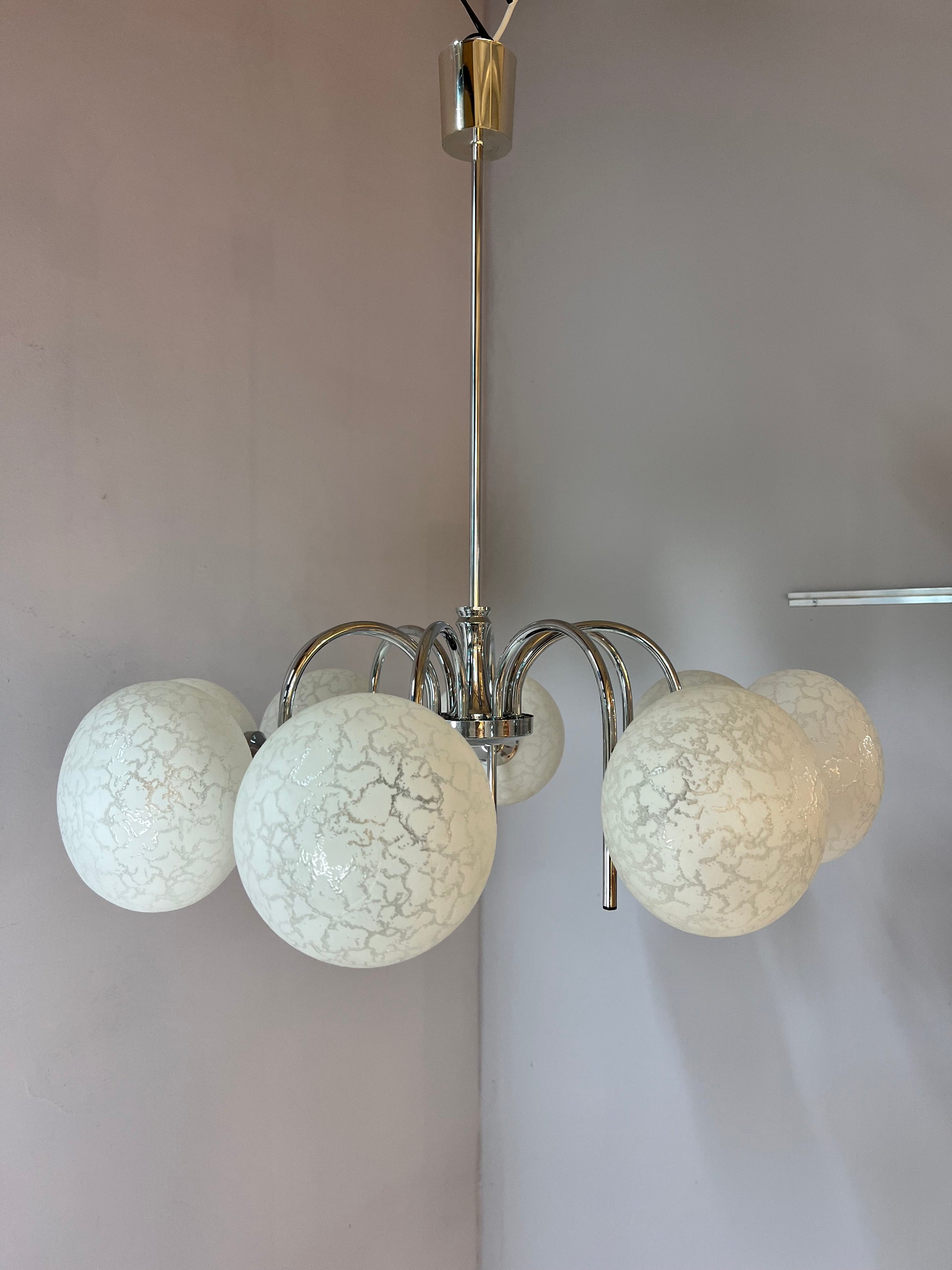 Kronleuchter mit 8 Kugeln von Richard Essig für Hustadt
